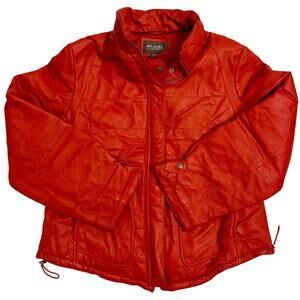 Wilsons Leather Y2K Red Leather Insulated Jacket Women's Size XL Full Zip
